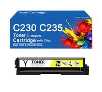 Compatible C230 4 Color Toner Cartridge Replacement 006R04387/88/89/90 for XEROX C230 C235 Printers, High Yield 1500 Pages,With Chip-Yellow