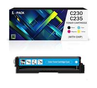 Compatible C230/C235 4 Color Toner Cartridges High Yield Work for Xerox C235 C230 C235DNI C230DNI C235/DNI C230/DNI Laser Printer, With Chip, BK/C/M/Y(Size:1500Page,Color:Cyan)