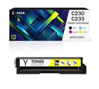 Compatible C230/C235 Toner Cartridge Replacement for Xerox 006R04391/92/93/94, High Yield Work with C235 C230 C235/DNI C230/DNI Laser Printers, Can Add Ink(Size:3500Page,Color:Yellow)