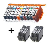 Compatible Canon PGI-9 Full Set + 4 EXTRA Black Ink Cartridges (14 Pack) Multipack