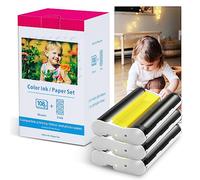 Compatible Canon Selphy CP1500 CP1300 CP1000 CP1200 CP910 CP810 Ink and Paper Set KP-108IN Photo Cartridge for Selphy CP Series Printers,108 Sheets Paper (4 x 6 inch), 3 Color Ink Cartridges