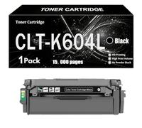 Compatible CLT-C604L Replacement for Samsung Toner Cartridges with Chip | 15,000 Pages Black / 10,000 Pages Color Replacement for Samsung ProXpress C4012ND C4062FX,Black