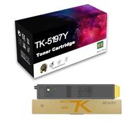 Compatible CMYK Color Laser Toner Cartridge Set for Kyocera TK-5197C TK-5197M TK-5197Y TK-5197K TASKalfa 306ci 307ci 308ci,Yellow-1 Pack