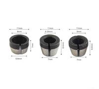 Compatible Collet Chuck Adapter Set for Wood Routers Features Three Adapters Sized at Six to Eight mm