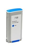 Compatible Color Inkjet Ink Cartridge Compatible With DesignJet T950 T850 Printer Models 738 738XL 676M6A 676M7A 676M8A 498N8A(Cyan-130ML)