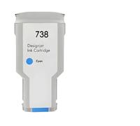 Compatible Color Inkjet Ink Cartridge Compatible With DesignJet T950 T850 Printer Models 738 738XL 676M6A 676M7A 676M8A 498N8A(Cyan-300ML)