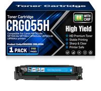 Compatible CRG-055H Toner Cartridges with chip High Yield High Capacity Work for Canon MF742cdw MF744Cdw MF746cx LBP663cdw LBP663cdn LBP664cx,Cyan-CRG055H