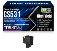 Compatible CS531 (75M20K0 75M20C0 75M20M0 75M20Y0) Toner Cartridges with chip High Yield for Lexmark CS531 CS531dw CX532 CX532adwe CS632 CS632dwe CX635 CX635adwe
