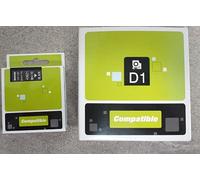 Compatible DYMO D1 Series Standard Labelling Tape. 9mm X 7m - White ON Black 40921