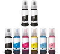 Compatible Epson 107BK/C/M/Y/LC/LM Full Set + 2 EXTRA Black Ink Bottles (8 Pack) Multipack