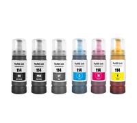 Compatible Epson 114 6 Colour EcoTank Ink Bottle Multipack (6 x 70ml) - Epson EcoTank Series Ink Cartridges -