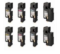 Compatible Epson AcuLaser C1700 Printer Toner Cartridges (8 Pack) -C13S050614 Multipack
