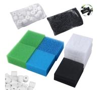 Compatible Filter Media Set for Juwel Compact / Bioflow 3.0 M (1 Blue Fine Sponge, 1 Blue Coarse Sponge, 2 Green Sponge, 2 Activated Carbon Sponge, 5 White Filter Wadding, 1 Ceramic Ring, 1 Activated