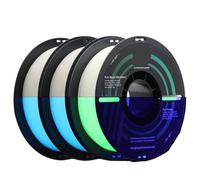 Compatible for 3D Printer Glow in The Dark Filament 1.75mm Smooth No Bubble (1kg/Spool, 3 Rolls 3KG)(2 G wBlue 1 wGreen)