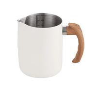Compatible for 600/1000ml Stainless Steel Non-Stick Milk Jug Pull Flower Cup Frothing Pitcher Cappuccino Pot Espresso(1000ml,White Color)