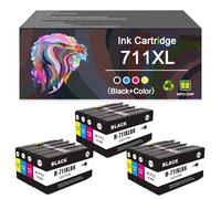 Compatible for 711XL 711 Ink Cartridges Work for HP T100 T120 T125 T130 T520 T525 T530 Printers, with Chip, High-Definition Printing (3 set)