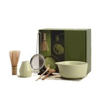 Compatible for 8-Piece Matcha Vertical-Pattern Kiln-Fired Kit Bowl Tea Ceremony Tools(Stlye 4)