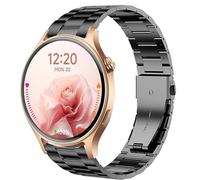 Compatible for Aeac Smart Watch Bands, 20mm, 22mm Quick Release Stainless Steel Metal Replacement Straps Compatible for Aeac 1.32 Inches Round, W208 Plus, IDW19, GTX05, GTX12 (Black, 22mm size band)