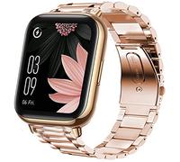 Compatible for AGPTEK Smartwatch Band, Stainless Steel Metal Replacement Straps for AGPTEK 1.69"(43mm) Smartwatch/MuGo Smartwatch/Rinsmola 1.69" Smart Watch/Motast 1.69" Smartwatch (Rose Gold)