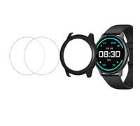 Compatible for AGPTEK Smartwatch Case, Giaogor PC Protective Bumper Cover + 2 Screen Protector Compatible for YAMAY SW022 / 022 / AGPTEK LW11 Smartwatch (Black case+2*TPU fIlm)