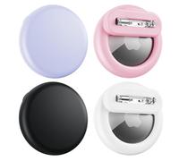 Compatible for Air Tags-4 Pack Apple Kids Hidden, Airtag Holder for Kid, AirTag Hidden Kids Holder with Invisible Pin, Anti Lost, for Children, Elderly, Luggage, Clothing (Black White Pink Purple)