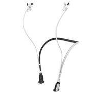 Compatible for AirPod Pro 3rd & 2nd / AirPods 4th & 3rd Strap, Soft Silicone Neckband Holder, Anti-Lost Wire Cord for Gym, Wireless Headphone Anti-Lost Strap, Black with White