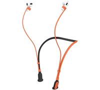 Compatible for AirPod Pro 3rd & 2nd / AirPods 4th & 3rd Strap, Soft Silicone Neckband Holder, Anti-Lost Wire Cord for Gym, Wireless Headphone Anti-Lost Strap, Black with Orange