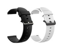 Compatible for Amazfit Bip Max, Lamshaw Silicone Replacement Soft Band Wristbands Straps with Stainless Steel Buckle Compatible for Amazfit BipMax 50mm, Active MAX, Active 3 Watch, etc (2Pack-b, 22mm)