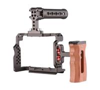 Compatible for Andoer Camera Cage Kit for Sony A7 III A7C A7IV, Aluminum Alloy Video Cage with Cold Shoe Mounts(Gun Silver-Type 1)
