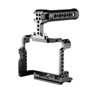 Compatible for Andoer Camera Cage Kit for Sony A7 III A7C A7IV, Aluminum Alloy Video Cage with Cold Shoe Mounts(Black-Type 2)