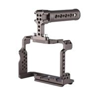 Compatible for Andoer Camera Cage Kit for Sony A7 III A7C A7IV, Aluminum Alloy Video Cage with Cold Shoe Mounts(Gun Silver-Type 2)