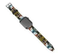 Compatible for Apple Watch Band 38mm 40mm 42mm 44mm Women Men,Company Farm Tractorprinted Soft Durable PU Replacement Straps for IWatch Series 5 4 3 2 1