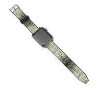 Compatible for Apple Watch Band 38mm 40mm 42mm 44mm Women Men,Flowers in The Mistprinted Soft Durable PU Replacement Straps for IWatch Series 5 4 3 2 1