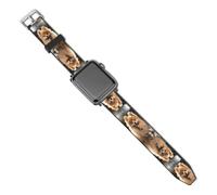 Compatible for Apple Watch Band 38mm 40mm 42mm 44mm Women Men,Pomeranian Dogprinted Soft Durable PU Replacement Straps for IWatch Series 5 4 3 2 1