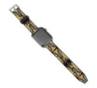 Compatible for Apple Watch Band 38mm 40mm 42mm 44mm Women Men,Rat Eats A Piece of Cheeseprinted Soft Durable PU Replacement Straps for IWatch Series 5 4 3 2 1