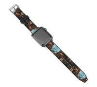 Compatible for Apple Watch Band 38mm 40mm 42mm 44mm Women Men,The Horse Is Drinking Waterprinted Soft Durable PU Replacement Straps for IWatch Series 5 4 3 2 1