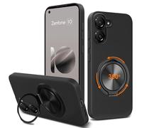 Compatible for ASUS Zenfone 10 / Zenfone 9 Phone Case, 360° Rotatable Ring Holder Kickstand/Stand Silicone TPU Silm Fit Shockproof Protective Cover Case for ASUS Zenfone 10/9 AI2202 AI2302 - Black