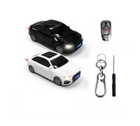 Compatible For Audi A4 Key Case Car Model Case Remote Control Protective Cover Key Chain Accessories Surprise Gift Car Decorations(With light,White)