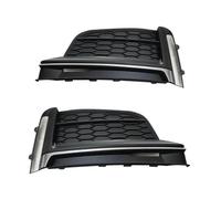 Compatible For Audi A5 Sport S5 Sline 2017-2019 Auto Left Right Front Bumper Fog Light Grille Grill Cover 8W6807681F 8W6807682F(Gloss Black)