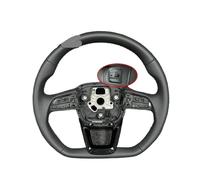 Compatible For Audi Q5,Q7 And Q8, The Left And Right Perforated Leather Flat-bottom Sport Steering Dials Are Equipped With Paddle Holes(Black frame)