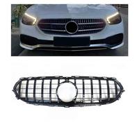 Compatible For Benz E-Class W213 2021 Black Front Grille Grill GT R Style E200 Replacement Upper Bumper Hood Mesh Car Body Kit