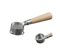 Compatible for Bincoo 51mm Coffee 3 Ears Bottomless Portafilter Compatible for Delonghi Replacement Filter Basket Espresso Machine Handle Cafe Accessories(Beech Wood)