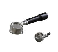 Compatible for Bincoo 51mm Coffee 3 Ears Bottomless Portafilter Compatible for Delonghi Replacement Filter Basket Espresso Machine Handle Cafe Accessories(Black Plastic)