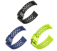 Compatible for Blackview W60 Smart Watch bands, 20mm, 22mm Silicone Replacement Wristbands Sport Strap with Metal Buckle Compatible for IOWODO/Blackview W60,R30 Pro,R50 Smart Watch (3Pack-B, 22mmSize)