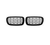 Compatible For BMW F15 X5 F16 X6 Diamond Car Front Hood Kidney Grille Bumper Black Silver Racing Grill Fit 14-17 Auto Accessories(Full BLACK)