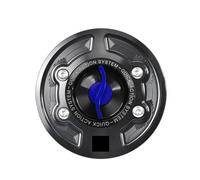Compatible For BMW M1000R M1000 R 2023-2024 1000R Accessories Fuel Tank Cap CNC Aluminum Alloy Conversion No Key Needed Gas Tank Cap(Black-blue (S))