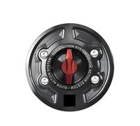 Compatible For BMW M1000R M1000 R 2023-2024 1000R Accessories Fuel Tank Cap CNC Aluminum Alloy Conversion No Key Needed Gas Tank Cap(Black-Red (I))