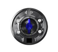 Compatible For BMW M1000R M1000 R 2023-2024 1000R Accessories Fuel Tank Cap CNC Aluminum Alloy Conversion No Key Needed Gas Tank Cap(Black-blue (I))