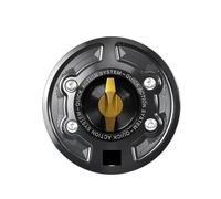 Compatible For BMW M1000R M1000 R 2023-2024 1000R Accessories Fuel Tank Cap CNC Aluminum Alloy Conversion No Key Needed Gas Tank Cap(Black-Gold (I))