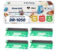 Compatible for Brother DR-1050 Drum Unit Work for Brother DCP-1510 DCP-1512 DCP-1610W DCP-1612W DCP-1612WVB Printers, with Chip, High Yield 10000 Pages, High-Definition Printing (4 Pack Black)